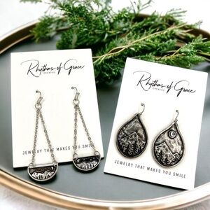 Adventure Awaits: Wanderlust Mountain Earrings - Redwood Forest Delights! NWT